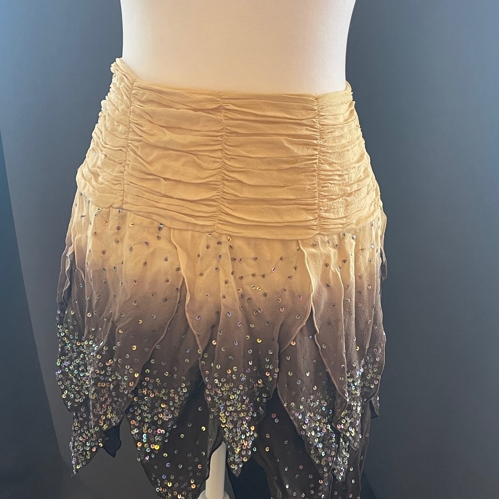 Silk and sequins skirt